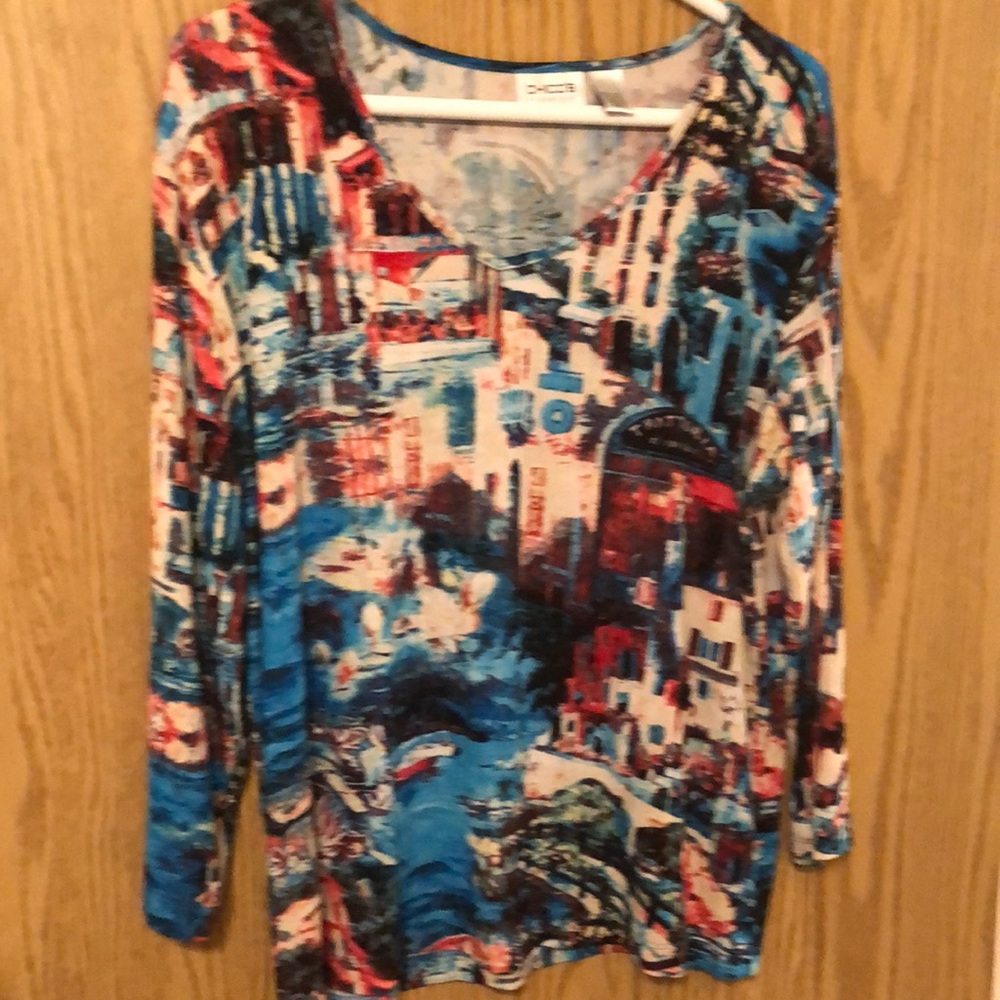 Preowned Chico’s top size 3 Venice scapes Excellent